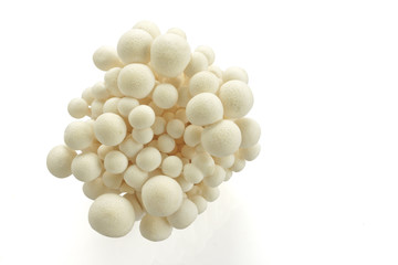 Heap of raw White Crab Mushrooms  on white