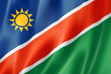 Namibian flag - obrazy, fototapety, plakaty