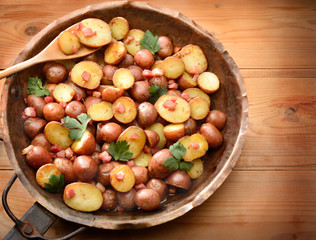 Potatoes and bacon meal