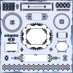 collection of beautiful ornamental vintage elements for design