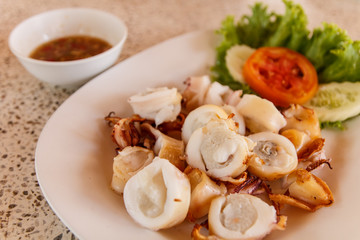 Squid with egg