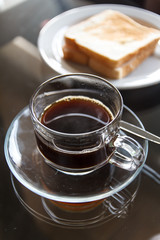 Grass of black coffee