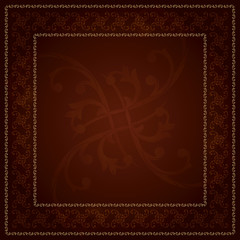 Gold frame with vintage floral elements