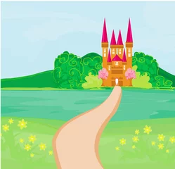 Foto op Canvas Magisch sprookje prinses kasteel © diavolessa