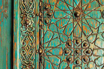 A detail shot of an ancient ottoman door