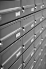 metallic mailboxes.