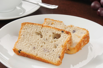 Sliced blueberry bread