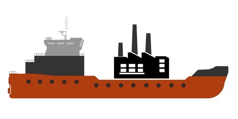 Obraz premium Livraison d'usine par bateau cargo