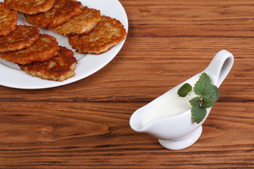 Bechamel with traditional potato pancakes