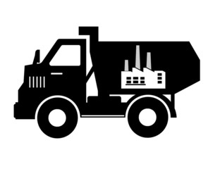 Usine dans un camion benne