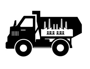 Usine dans un camion benne	