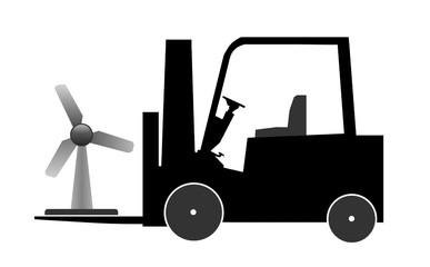 Eolienne dans un monte-charges	