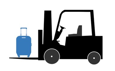 Valise dans un monte-charges	