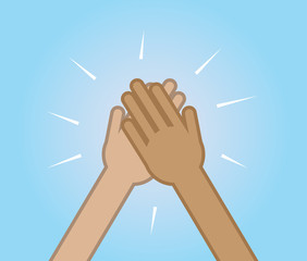 Fototapeta premium Two hands giving a high five
