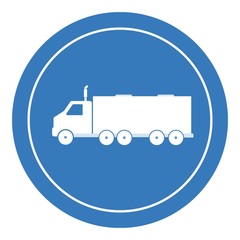 Camion poids lourd dans un panneau