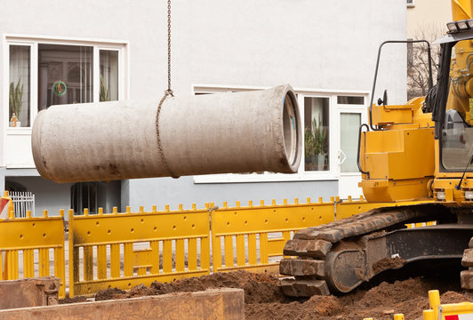 Verlegung eines neuen Kanalrohres