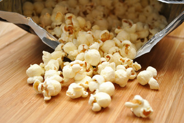 Bag of Cheesy Popcorn Spilling Out