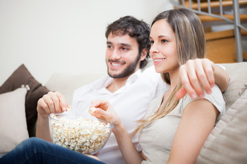 Couple watching a movie