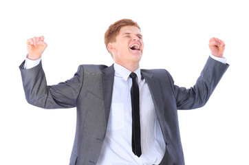 The young handsome businessman isolated