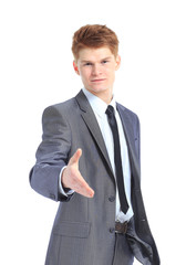 The young handsome businessman isolated