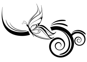 farfalla stilizzata tatuaggio tribale