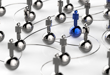Fototapeta premium 3d stainless human social network and leadership