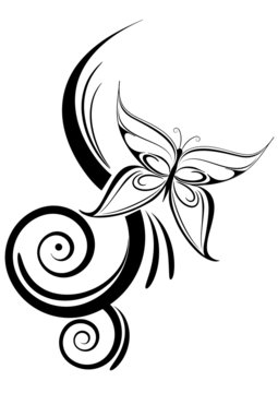 tatuaggio farfalla tribale