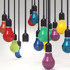 Naklejka premium creative idea and leadership concept light bulb