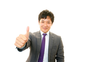 ガッツポーズのビジネスマン