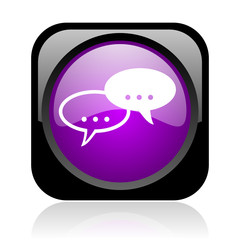 forum black and violet square web glossy icon
