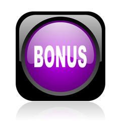 bonus black and violet square web glossy icon