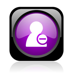 remove contact black and violet square web glossy icon