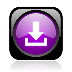 download black and violet square web glossy icon