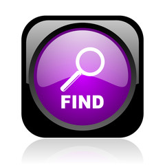 find black and violet square web glossy icon