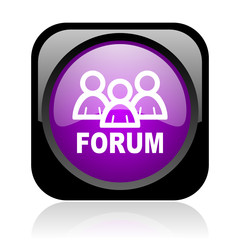 forum black and violet square web glossy icon