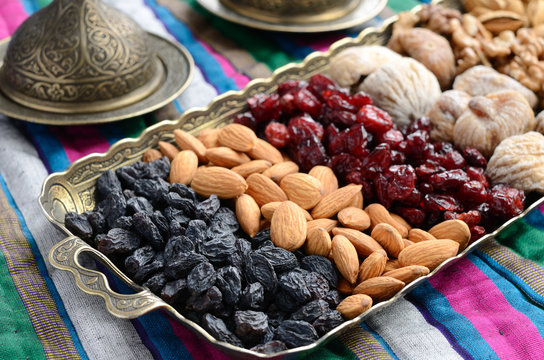 Mixed Dried Fruits And Nuts In Oriental Style