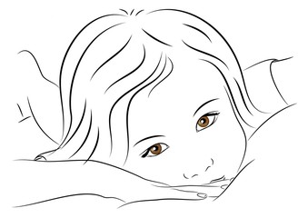 Vector - Sketch - Beautiful Girl Face