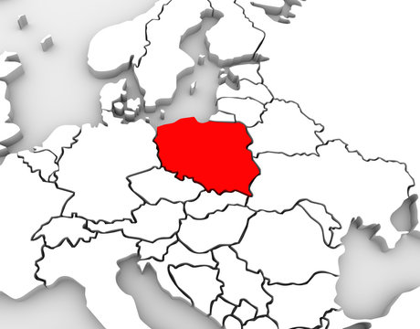 Fototapeta Poland Map Abstract 3D Europe Continent