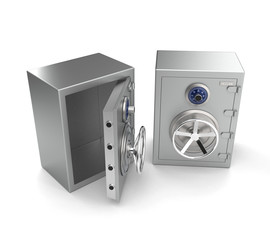 Opened and closed safes