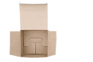 Obraz premium top view empty white box with clipping path