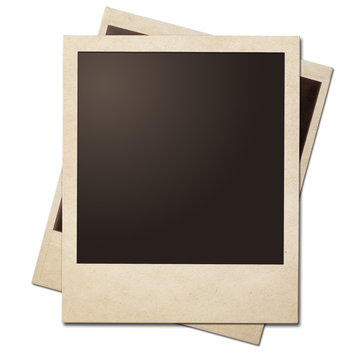 Vintage instant photo polaroid frames isolated. Clipping path wi