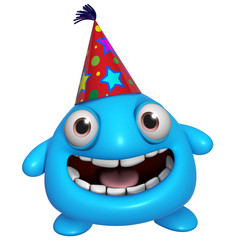 3d cartoon cute holiday blue monster