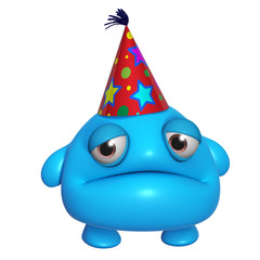 3d cartoon cute holiday blue monster