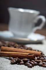 Coffee cup with cinnamon