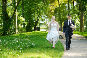 Fototapeta premium Beautiful bride and groom