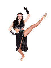 Full length of  sensual woman in retro dress