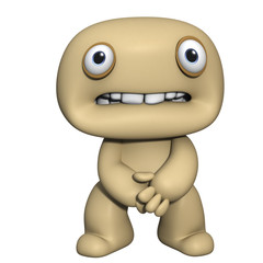 3d cartoon cute brown man