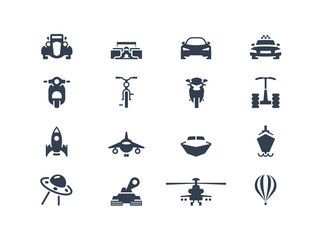 Transportation icons. Set 2