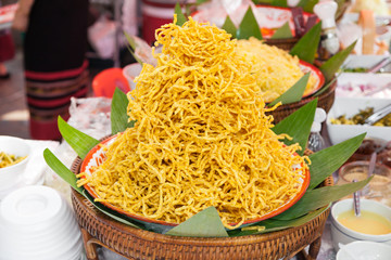Traditional Northern Thai Food ,Fried noodle called 