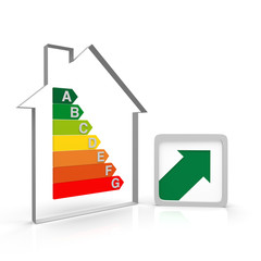 haus, euro, kosten, pfeil, grün, energieausweis, sanierung,